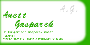 anett gasparek business card